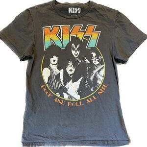 KISS Adult SM Rock  And Roll All Nite Logo Graphic T-shirt